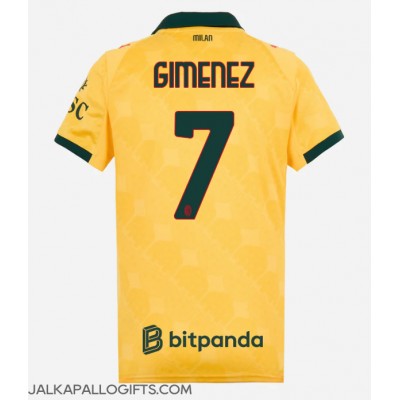 AC Milan Santiago Gimenez #7 Kolmaspaita Naiset 2025-26 Lyhythihainen AC Milan Santiago Gimenez #7 Kolmaspaita Naiset 2025-26 Lyhythihainen